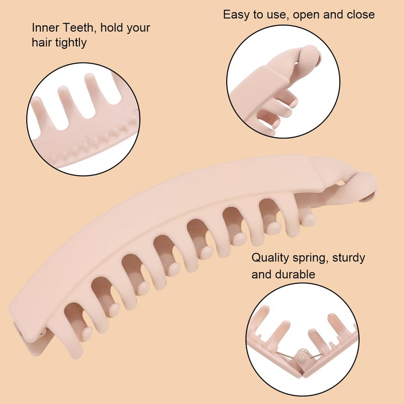 هابدو ٦ قطع من مشابك الموز، مشابك شعر هابدو الموزية للنساء ذوات الشعر الكثيف والخفيف، حامل قوي وكبير لذيل الحصان والكعكة، مشابك شعر، إكسسوارات تصفيف الشعر - Image 3
